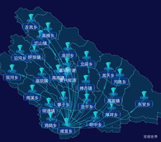 03 echarts重庆市城口县地图仿3d效果